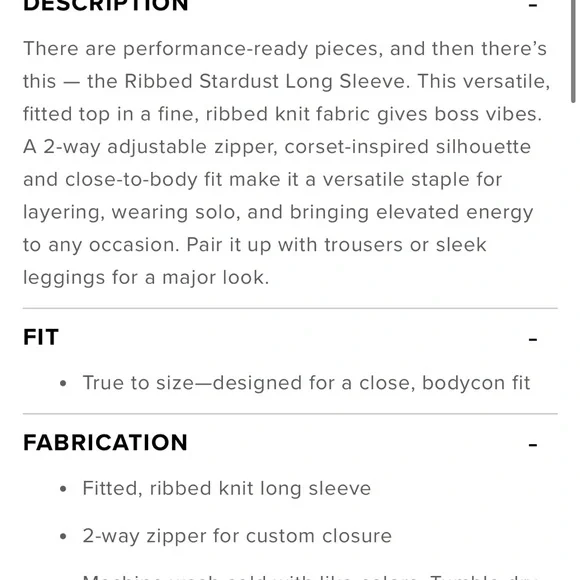 ALO Yoga Ribbed Stardust Jacket Double Zip Long Sleeve Top XS Like New Black - Picture 8 of 8